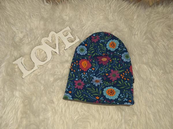 Beanie Kopfumfang 53-56cm "Blumen"